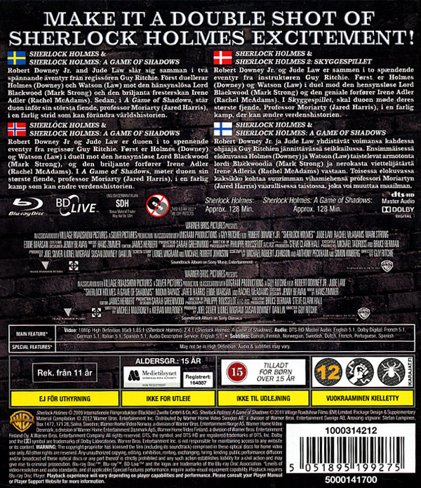 SHERLOCK HOLMES 1-2 (2 disc) - Blu-ray SHERLOCK HOLMES 1-2 (2 disc) - Blu-ray